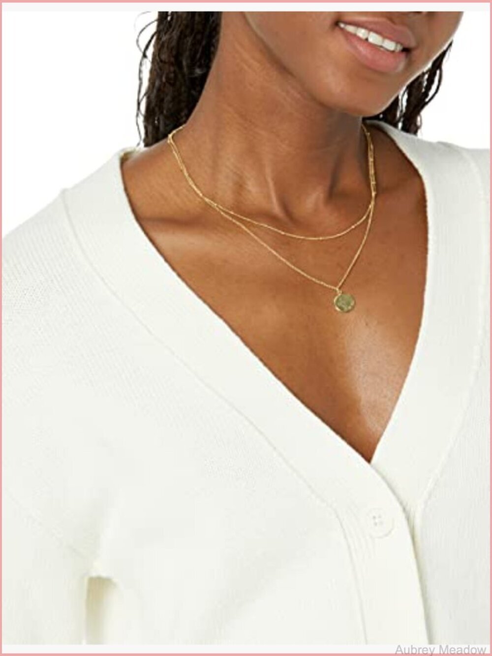 Women's Relaxed Fit V-Neck Cropped Cardigan Ribbed Knit - Picture 3 of 4